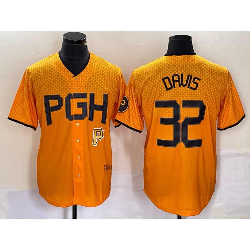 Pittsburgh Pirates #32 Henry Davis Yellow Jereymy 2023 City Connect Stitched Jersey