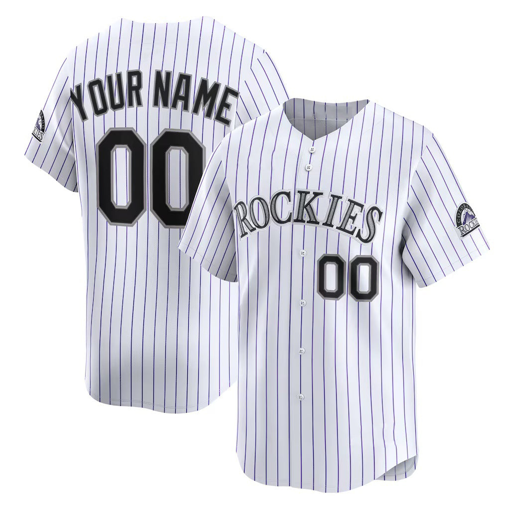Custom Colorado Rockies White Jereymy Home Limited Jersey