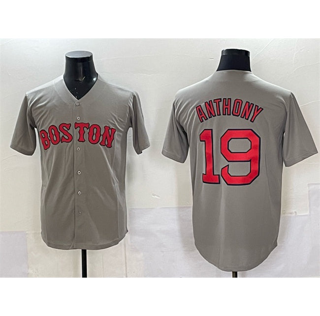 Boston Red Sox #19 Roman Anthony Gray Jereymy Cool Base Stitched Jersey
