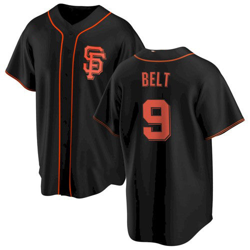 San Francisco Giants #9 Brandon Belt Black Jereymy Alternate Jersey