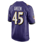 B.Ravens #45 Mike Green Purple Jereymy Team Game Jersey