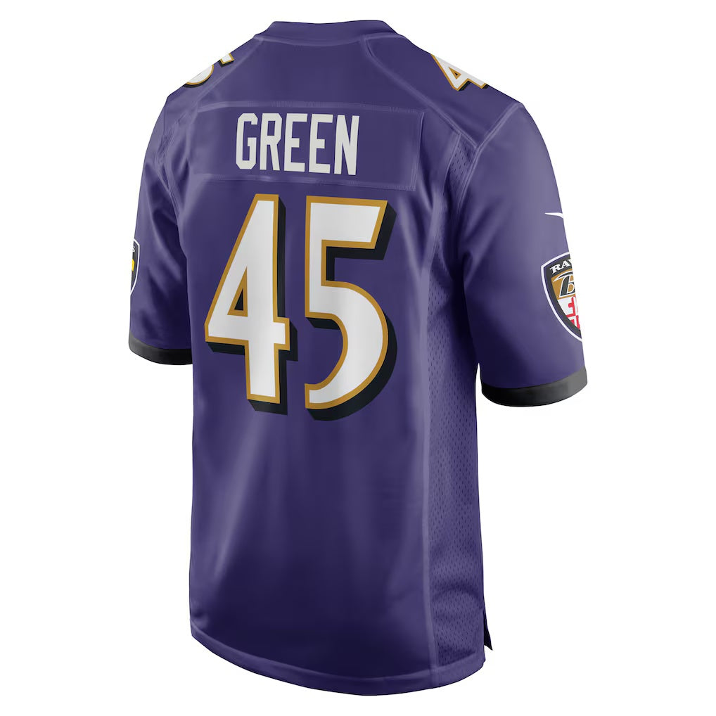 B.Ravens #45 Mike Green Purple Jereymy Team Game Jersey