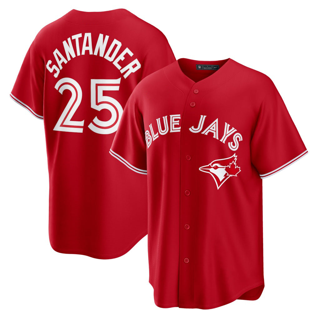 Toronto Blue Jays #25 Anthony Santander Red Jereymy Canada Day Replica Jersey
