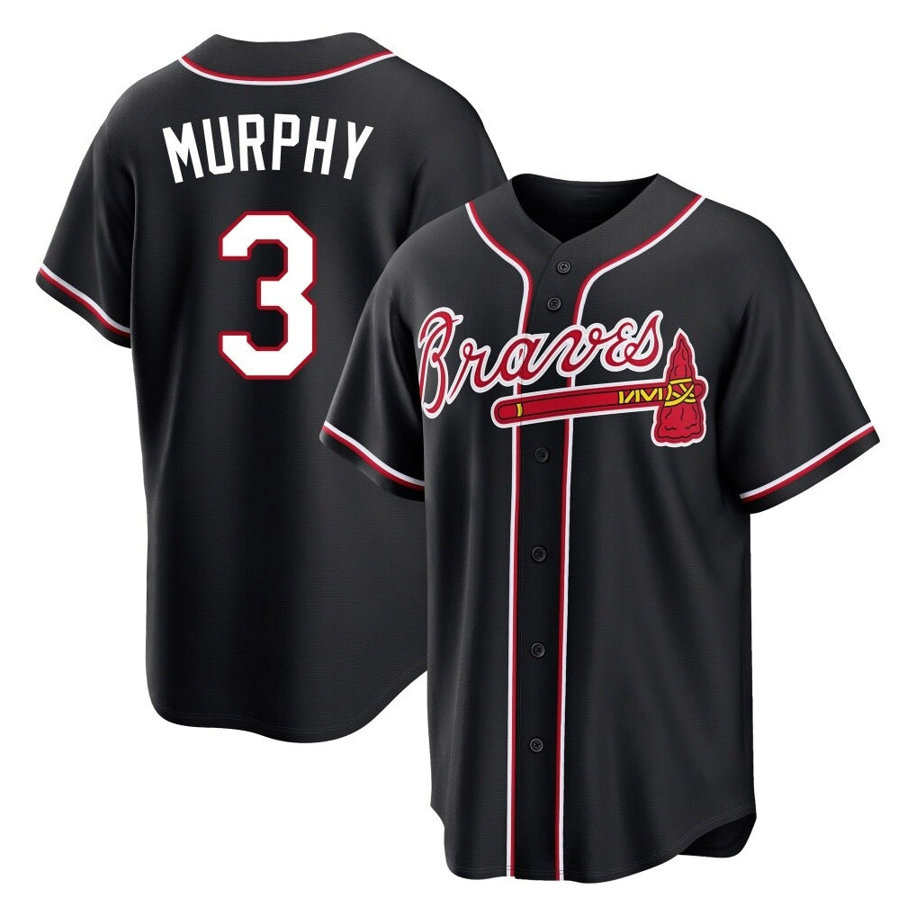 Atlanta Braves #3 Dale Murphy Player Black Jereymy Fashion Out Game Stitched Jerseys