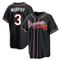 Atlanta Braves #3 Dale Murphy Player Black Jereymy Fashion Out Game Stitched Jerseys