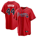 Atlanta Braves #44 Hank Aaron Player Red Jereymy Home Game Stitched Jerseys