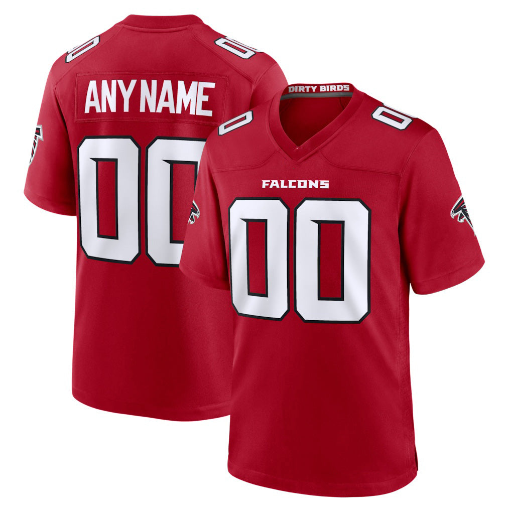 Custom A.Falcons Red Jereymy Game Jersey
