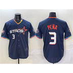 Houston Astros #3 Jeremy Pena Navy Jereymy 2025 City Connect With Texas Patch Limited Stitched Jersey
