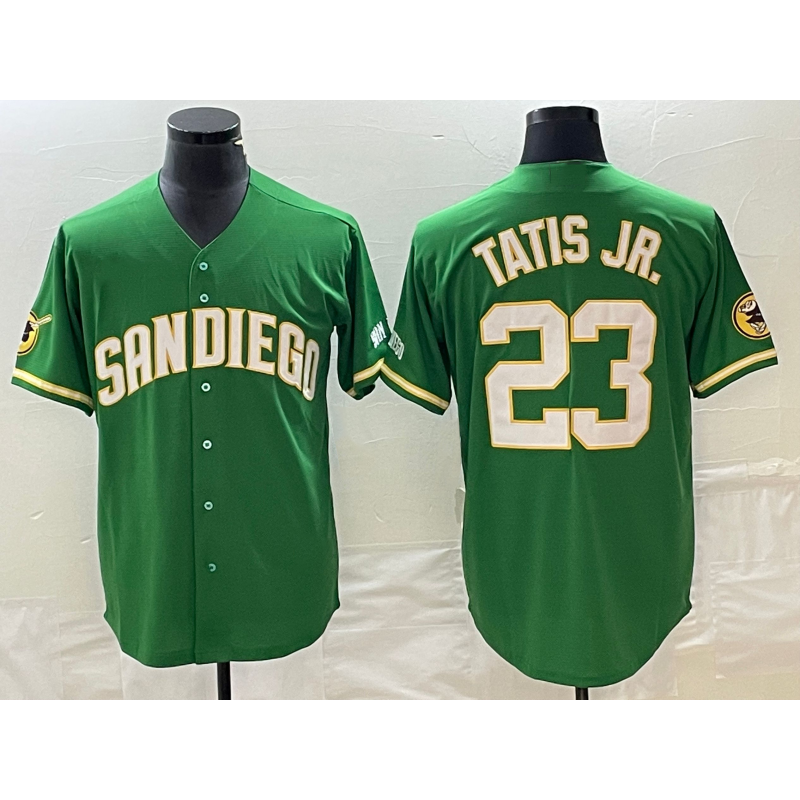 San Diego Padres #23 Fernando Tatis Jr Green Jereymy Cool Base Stitched Jersey