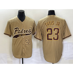 San Diego Padres #23 Fernando Tatis Jr Number Tan Jereymy NEW 2023 Cool Base Stitched Jersey