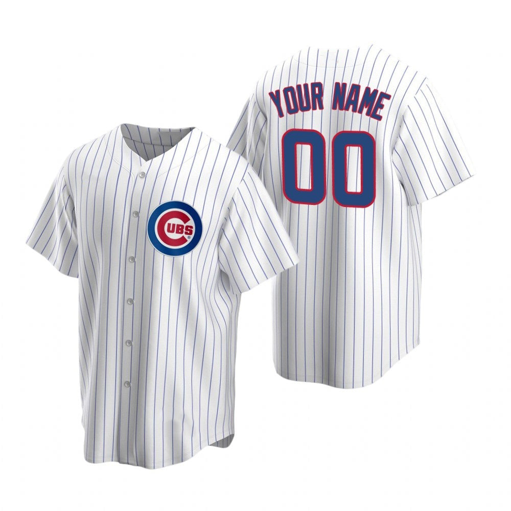 Custom Chicago Cubs White Jereymy Stitched Cool Base Home Jersey