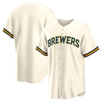 Milwaukee Brewers Cream Jereymy Home Replica Team Jersey