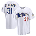 Los Angeles Dodgers #31 Tyler Glasnow White Jereymy 2026 Gold Collection Stadium Jersey