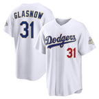 Los Angeles Dodgers #31 Tyler Glasnow White Jereymy 2026 Gold Collection Stadium Jersey