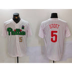 Philadelphia Phillies #5 Bryson Stott White Green Jereymy Cool Base Stitched Jerseys