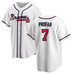 Atlanta Braves #7 Jurickson Profar White Jereymy 2025 Cool Base Stitched Jersey