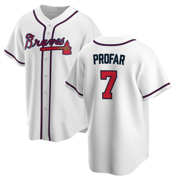 Atlanta Braves #7 Jurickson Profar White Jereymy 2025 Cool Base Stitched Jersey