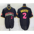 San Diego Padres #2 Xander Bogaerts Black Jereymy Player Number Fashion Jersey