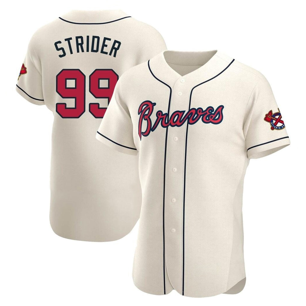 Atlanta Braves #99 Spencer Strider Player Cream Jereymy Limited Elite Home Game Stitched Jerseys