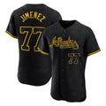 Atlanta Braves #77 Joe Jimenez Player Black Jereymy Snake Skin City Limited Elite Home Game Stitched Jerseys