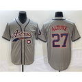 Houston Astros #27 Jose Altuve Gray Jereymy With Patch Cool Base Stitched Jersey