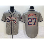 Houston Astros #27 Jose Altuve Gray Jereymy With Patch Cool Base Stitched Jersey
