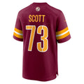 W.Commanders #73 Trent Scott Burgundy Jereymy Game Jersey