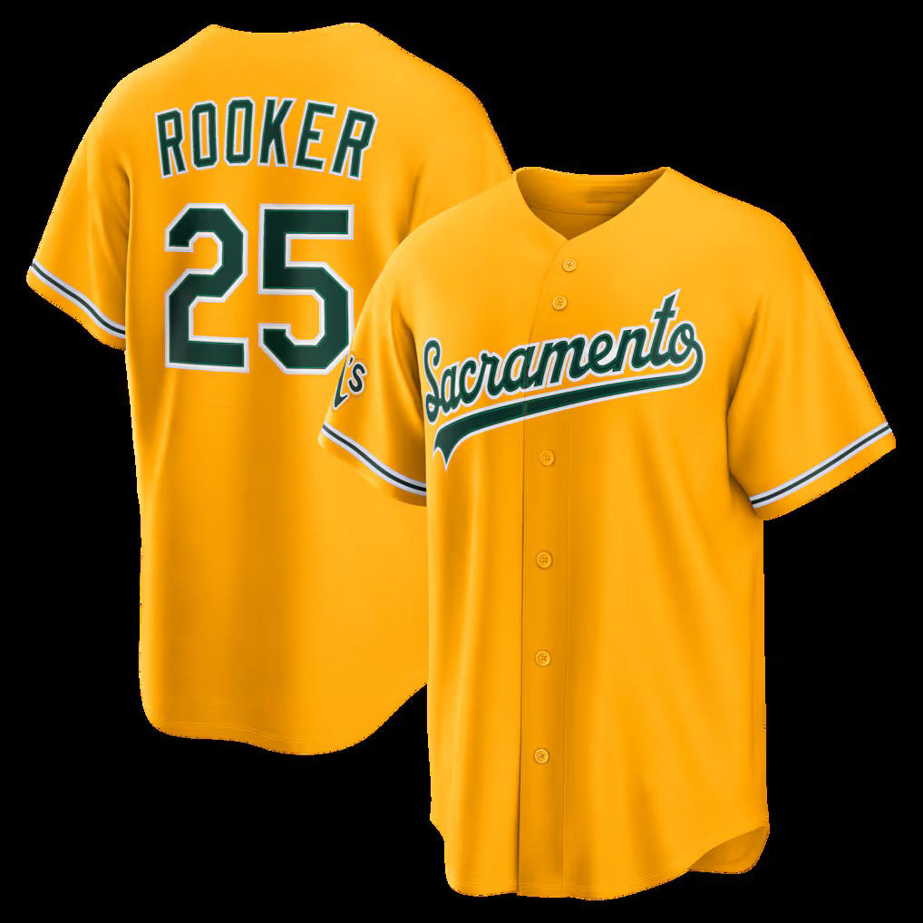 Oakland Athletics #25 Brent Rooker Gold Jereymy Alternate Stadium Jersey