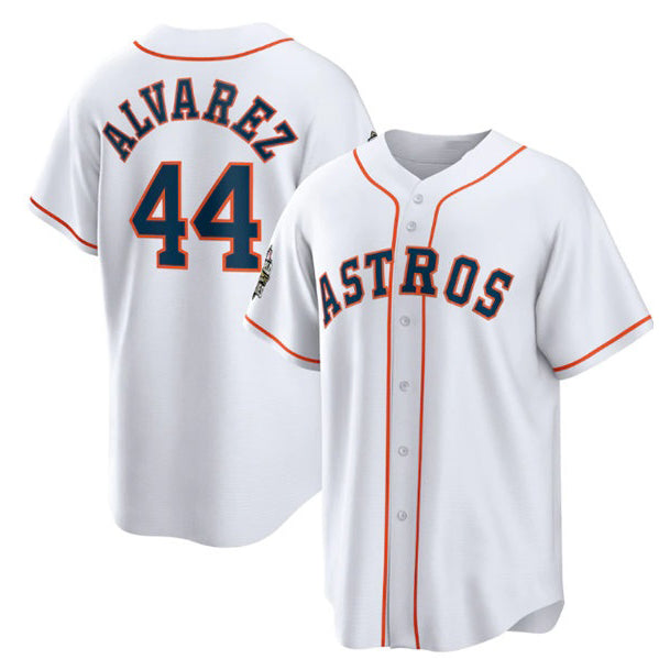 Houston Astros #44 Yordan Alvarez White Jereymy 2022 World Series Home Stitched Jersey