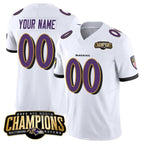 Custom B.Ravens Active Player White Jereymy 2023 F.U.S.E. AFC North Champions Vapor Limited Stitched Jersey
