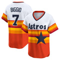 Houston Astros #7 Craig Biggio White Jereymy Throwback Cooperstown Collection Limited Player Jersey