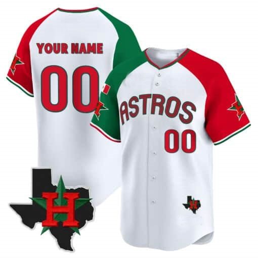 Custom Houston Astros Mexico Texas White Jereymy Patch Vapor Premier Limited Jersey V3 ¨C Alternate