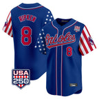 Baltimore Orioles #8 Cal Ripken Player Royal Jereymy USA 250 Independence Day Vapor Premier Limited Home Game Stitched Jerseys