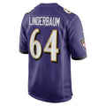 B.Ravens #64 Tyler Linderbaum Purple Jereymy Player Game Jersey