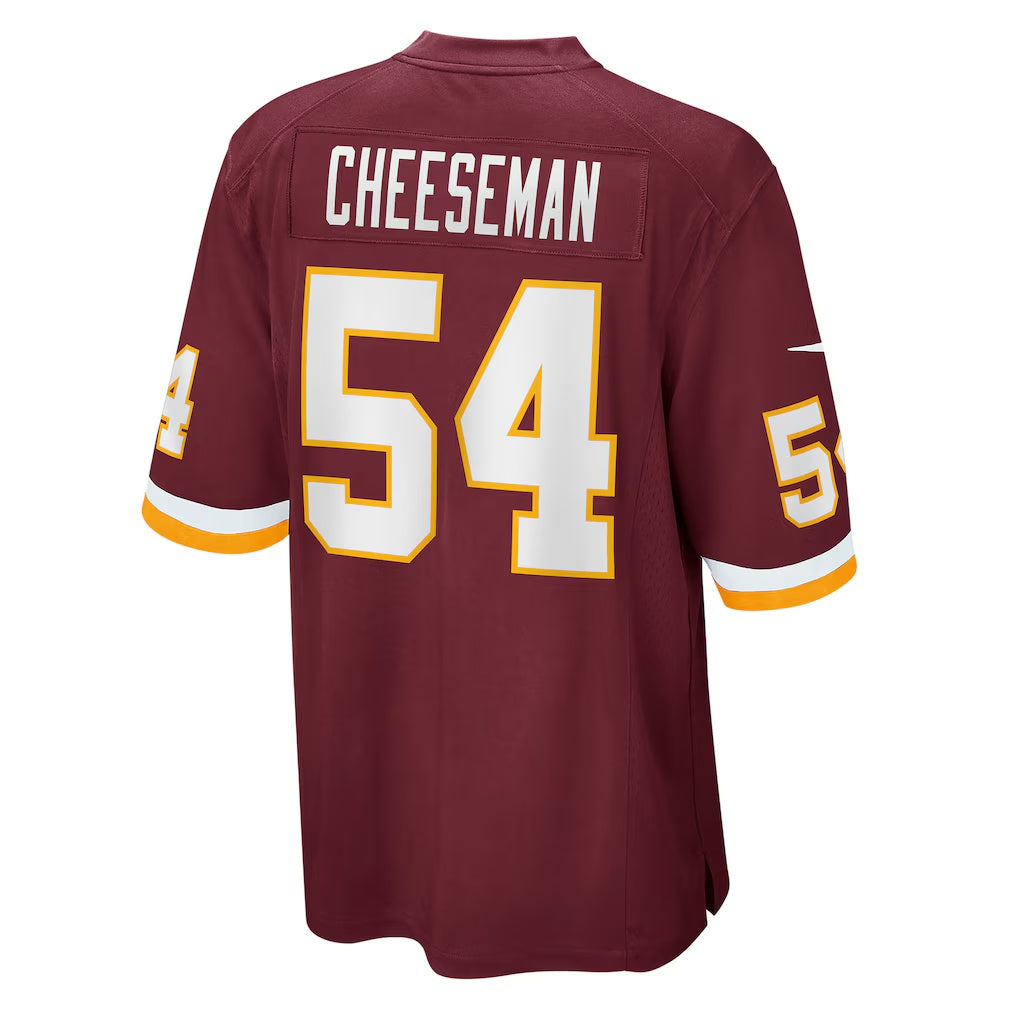 W.Football Team #54 Camaron Cheeseman Burgundy Jereymy Game Jersey