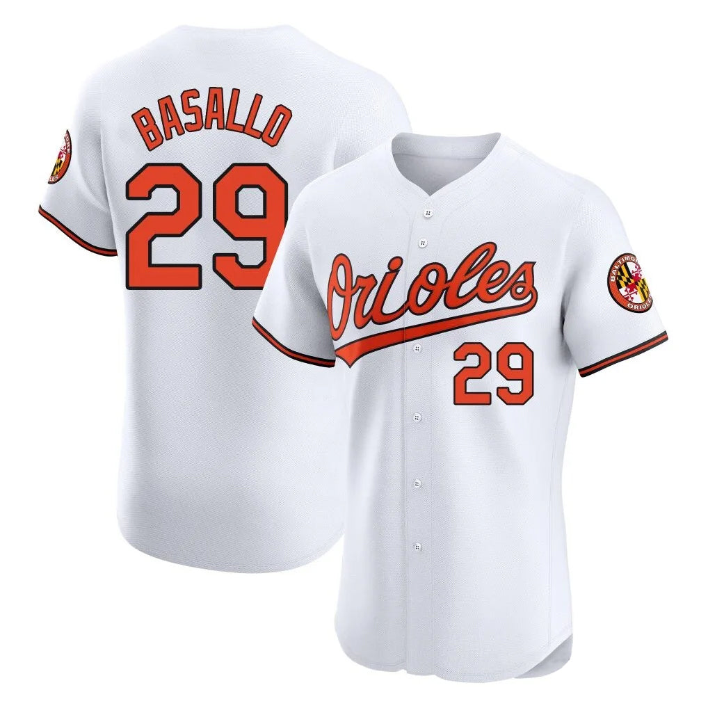 Baltimore Orioles #29 Samuel Basallo Player White Jereymy Limited Elite Home Game Stitched Jerseys