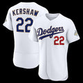 Los Angeles Dodgers #22 Clayton Kershaw White Jereymy 2026 Gold Collection Authentic Jersey