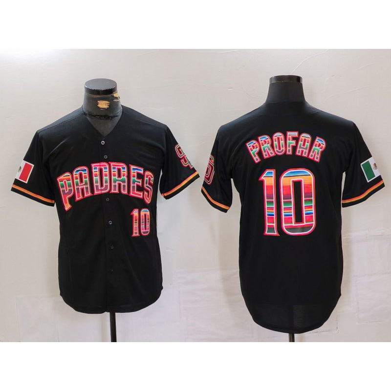 San Diego Padres #10 Jurickson Profar Black Jereymy Mexico Cool Base Stitched Jersey