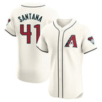 Arizona Diamondbacks #41 Carlos Santana Player Cream Jereymy Limited Elite Home Game Stitched Jerseys