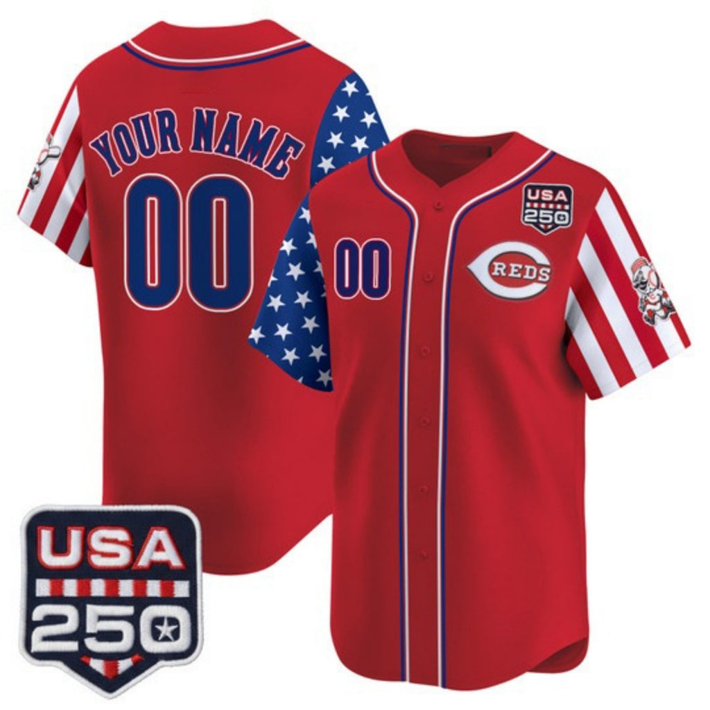 Custom Cincinnati Reds America 250 Edition Vapor Premier Limited Red Jereymy Stitched Jerseys