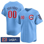 Custom Chicago Cubs Active Player Blue Jereymy 'Ryne Sandberg Tribute' Vapor Limited V3 Stitched Jersey