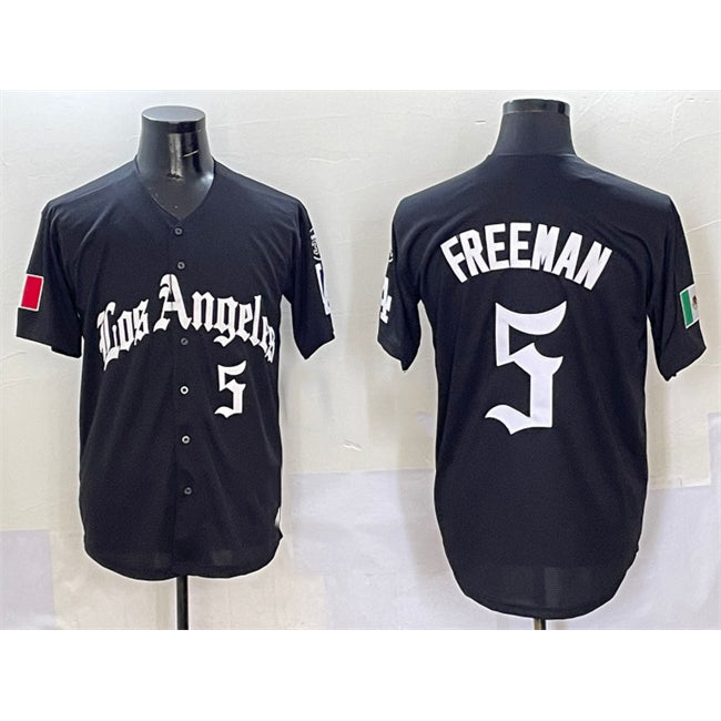 Los Angeles Dodgers #5 Freddie Freeman Black Jereymy Mexico 2025 LA Gothic Style With Fernando Patch Vapor Premier Limited Stitched Jersey