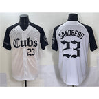 Chicago Cubs #23 Ryne Sandberg White Black Jereymy 'Gothic North Side Edition' Vapor Premier Limited Stitched Jersey