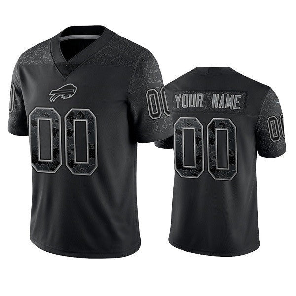 Custom B.Bills Active Player Black Jereymy Reflective Limited Stitched Jersey