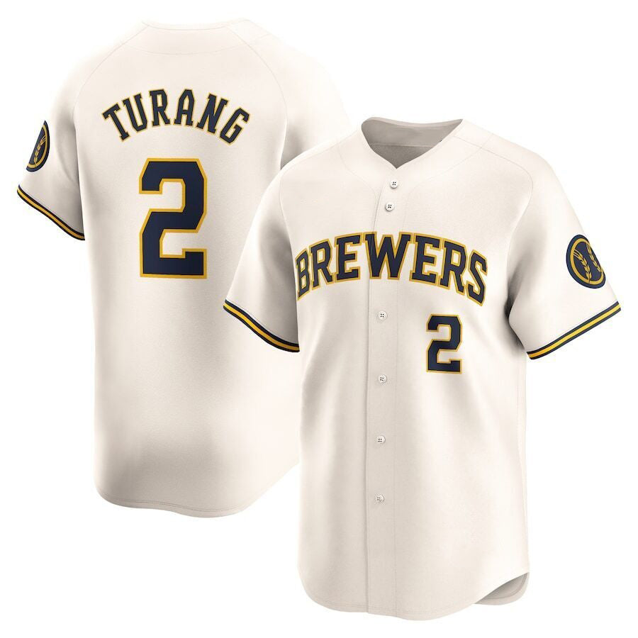 Milwaukee Brewers #2 Brice Turang Cream Jereymy Limited Jersey