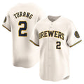 Milwaukee Brewers #2 Brice Turang Cream Jereymy Limited Jersey