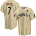 Arizona Diamondbacks #7 Corbin Carroll Gold Jereymy 2023 World Series City Connect Cool Base Stitched Jersey