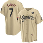 Arizona Diamondbacks #7 Corbin Carroll Gold Jereymy 2023 World Series City Connect Cool Base Stitched Jersey