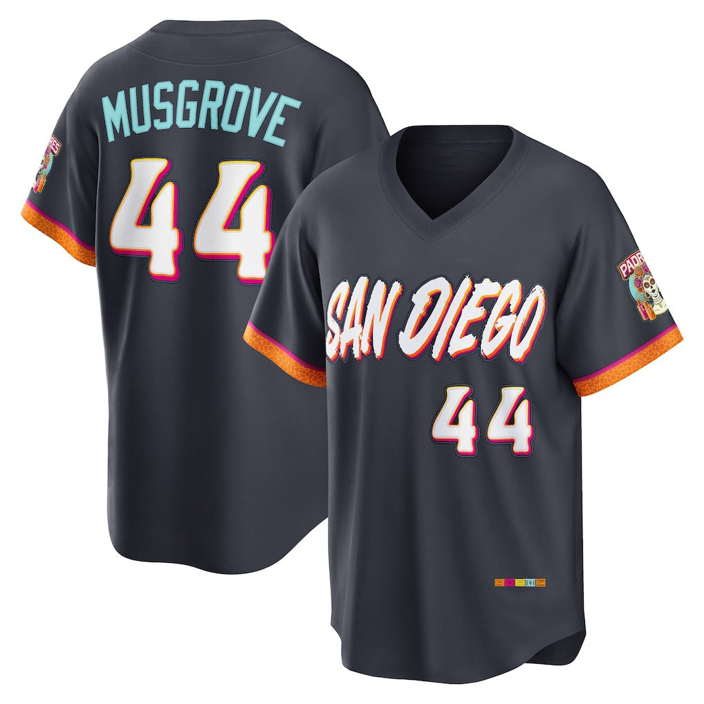 San Diego Padres #44 Joe Musgrove Obsidian Jereymy 2026 City Connect Stadium Jersey