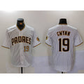 San Diego Padres #19 Tony Gwynn White Jereymy Team Logo Stitched Cool Base Jerseys